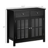NicBex Minimalist Sideboard Cabinet Modern Kitchen Buffet Cabinet with Glass Doors Coffee Bar Cabinet for Kitchen,Living Room,Black - 3 of 4