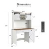 CAVINAS Rustic Farmhouse Office Desk with Charging Station,Wooden Computer Desk with Drawers,File Cabinet and Storage for Home Office,White - 3 of 4
