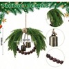 8 Pcs Small Norfolk Wreaths 8.6 Inch Kitchen Cabinet Rustic Xmas Decor with Wood Bead Bell Vintage Farmhouse Window Chair Wall Hanging - 2 of 4