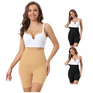 INSPIRE CHIC Women's High-Waisted Breathable Comfortable Stretchy Slimming Tummy Control Panties 3 Packs - 1 of 4