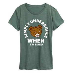 Women's - Instant Message - Tired Simply Unbearable Short Sleeve Graphic T-Shirt - 1 of 4