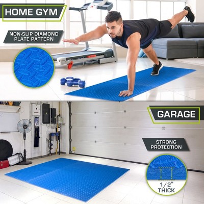 Blue 72" x 48" EVA Foam Interlocking Exercise Mat