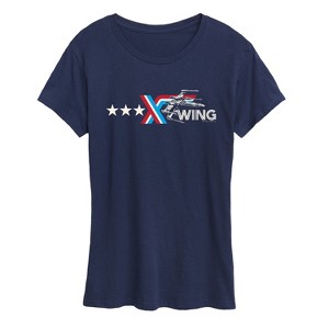 Women's - Star Wars - X Wing Americana Horizontal Chest Short Sleeve Graphic T-Shirt - 1 of 4