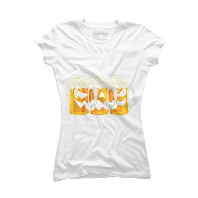 Adult Design By Humans Halloween Jack O Lantern Beer Drinking By RedBirdLS T-Shirt