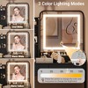 WhizMax Vanity Desk with LED Light Mirror and Charging Station, Small Makeup Vanities with Storage Stool for Girls Women, Vanity Table for Bedroom - 3 of 4