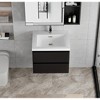 Christopher Knight Home Camille Modern Wood Wall-Mounted Bathroom Storage Vanity with Resin Top Basin and 2 Drawers - 2 of 4