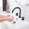 8 in. Widespread Double Handle High Arc Spout Bathroom Faucet in Matte Black - 3 of 4