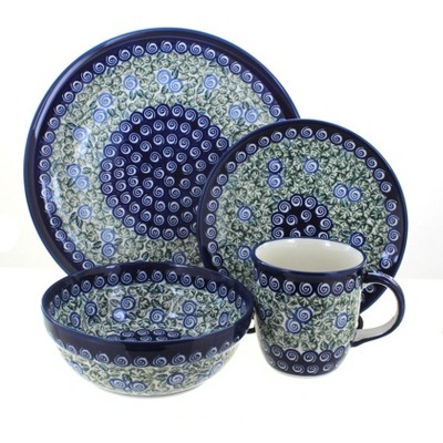 Blue Rose Polish Pottery Zaklady Dinnerware (16 PC)