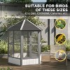 phiestina Bird Cage, Multi-Use Solid Roof Hexagonal Aviary, White, Light Gray & Black, for Outdoor Use - 3 of 4