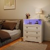 Small Dresser for Bedroom Closet Bedside with 3 Drawers,Wooden Dressers with Charging Station and LED Lights - 4 of 4