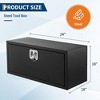 24" Metal Truck Tool Box, Heavy Duty Tool Chest Organizer With Lock and Keys, Truck Bed Toolbox for Pick Up, Trailer, Utility Tractor, Deck Box - 2 of 4