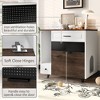 PexFix Cat Litter Box Enclosure Indoor Hidden Cat Litter Box with 2 Drawers and Door Cat House End Table for Living room White and Brown - 4 of 4