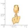 Black Bow Jewelry 14k Yellow Gold Plated Sterling Silver Wisconsin Badgers NCAA Bead Charm - 2 of 3