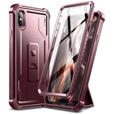Dexnor for iPhone Xs max Case, [Built in Screen Protector and Kickstand] Military Grade Protection Shockproof Protective Cover