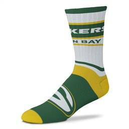NFL Green Bay Packers Bar Stripe Adaptive Crew Socks - L
