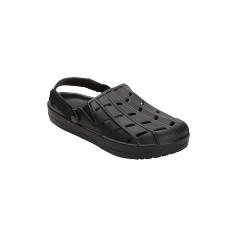 Alpine Swiss Mens Clogs Comfortable Slip on Gardening Shoes Summer Sandals Mules - Black - Size 10