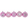 Northlight 5ct Shatterproof Shiny and Matte Retro Reflector Christmas Ball Ornament Set 3.25" - Pink - 3 of 4