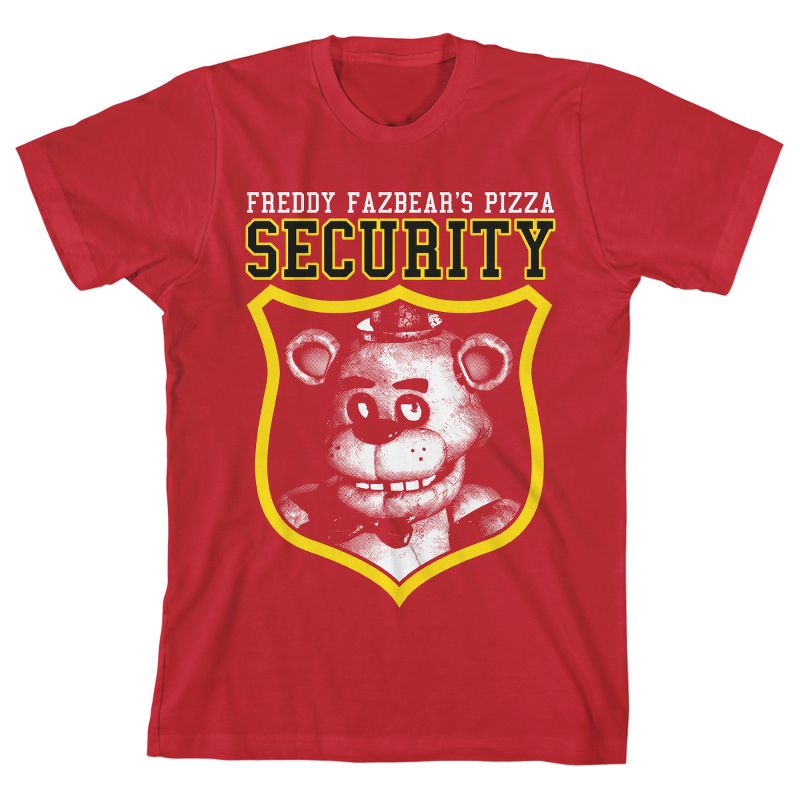 Bioworld Five Nights At Freddy's Fazbear's Pizza Security Layout Screen Print on Athletic Heather Tee, 1 of 4