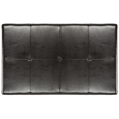 Brown Tufted Bicast Leather Cocktail Ottoman