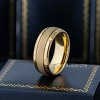 Jewelry Avalanche Gold IP Sandstone Finish Dome Tungsten Carbide Wedding Band, Comfort-fit, 8mm - 2 of 4