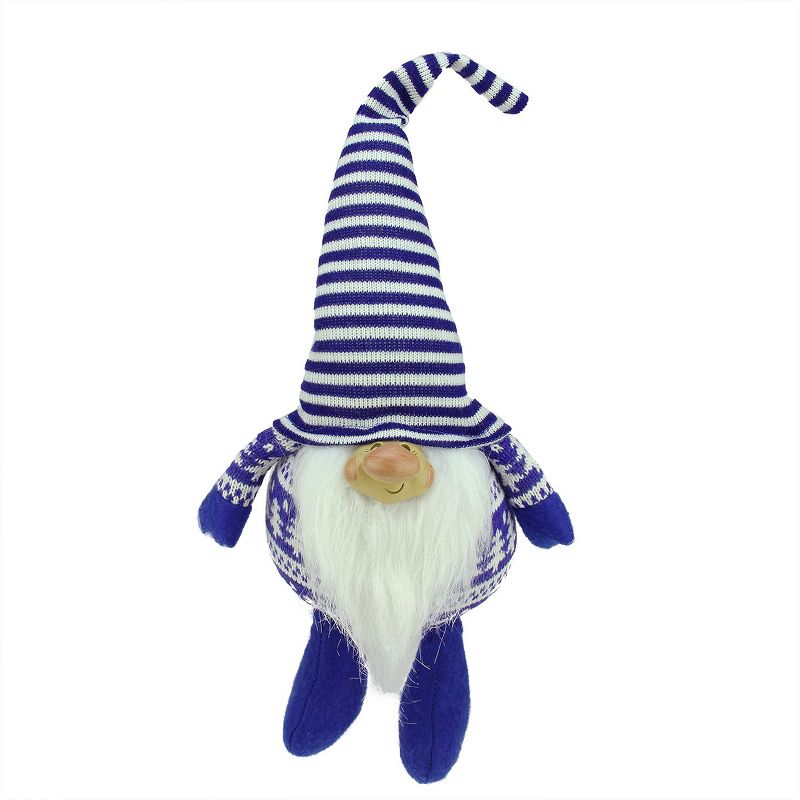 Northlight 12.5" Blue and White Bearded Smiling Gnome Christmas Tabletop Figurine, 2 of 3