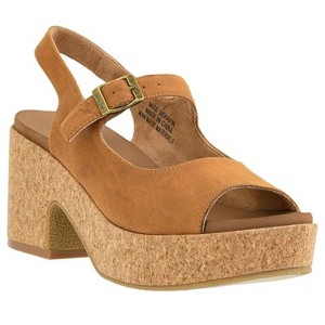 Corkys Womens Miss Behavin Faux Leather Chunky Block Heel, Camel - 1 of 4