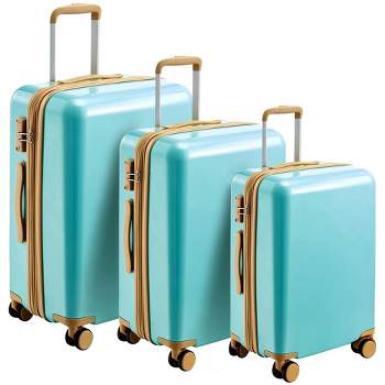 Luggage Sets 3 Piece Double Spinner 8 Wheelssuitcase Set 20/24/28,Carry On Luggage Airline Approved,Hard-Case With Spinner Wheels & Tsa Lock