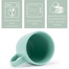 Elanze Designs Raw Clay Bottom Mint Green 13 ounce Ceramic Coffee Mugs Set of 4 - 3 of 4