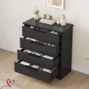 Storage Cabinet Sideboard Cabinet, Wooden Cabinet w/Adjustable Shelves, Glass Doors and Metal Handles - 4 of 4