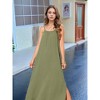 INSPIRE CHIC Women's Summer Linen Tie Waist Spaghetti Strap Cami Beach Maxi Sundress - 2 of 4