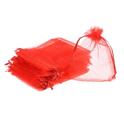 Unique Bargains Drawstring Mini Gift Candy Christmas Party Wedding Organza Bags 50 Pcs
