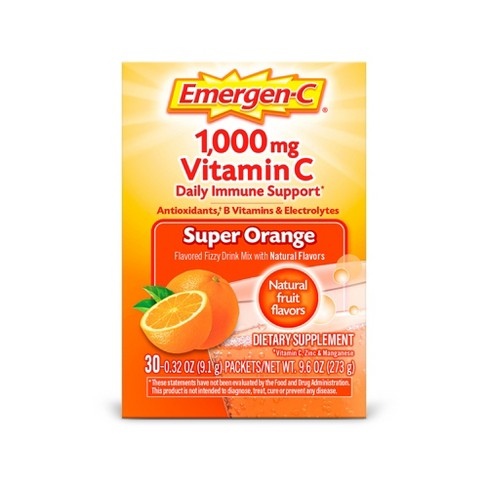 Emergen-C 1000mg Vitamin C Powder for Daily Immune Support Caffeine Free  Vitamin C Supplements with Zinc and Manganese, B Vitamins and Electrolytes