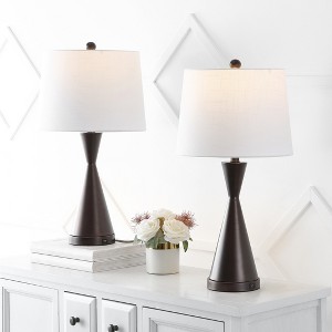 JONATHAN Y Colton French Country Farmhouse Iron LED Table Lamp with USB Charging Port - 1 of 4