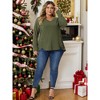 Agnes Orinda Women's Plus Size Long Sleeve V Neck Loose Fashion Buttons Tunic Blouse - 3 of 4