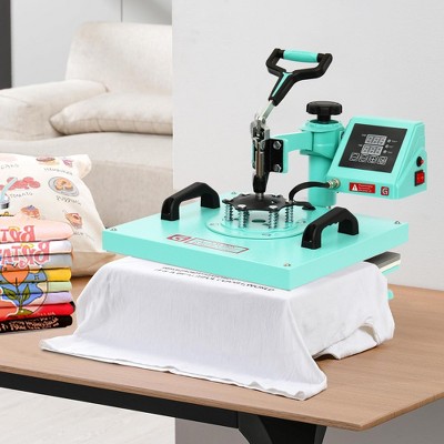 8 in 1 Heat Press Machine 15''x15'', 360 Degree Swing Away Digital Sublimation Dual Tube Heat Press for T Shirt, Mugs, Hats, Plates, Bags