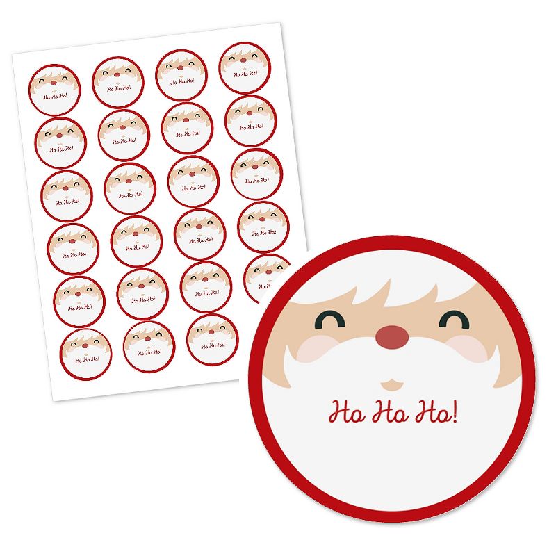 Big Dot of Happiness Jolly Santa Claus - Christmas Party Circle Sticker Labels - 24 Count, 2 of 5