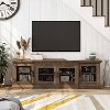 Sartell 4 Door TV Stand for TVs up to 75" Reclaimed Oak - HOMES: Inside + Out: Farmhouse Style, Adjustable Shelves, Mesh Doors - image 3 of 4