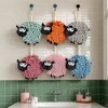 REGALWOVEN Sheep Shape Chenille Soft Absorbent Fast Drying Hand Towel with Hanging Loop 7" x 7" 1 Pack - 4 of 4