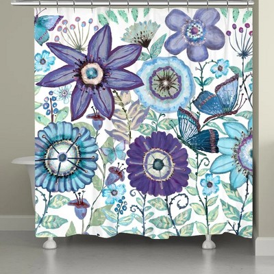 Laural Home Dream Butterfly Garden Shower Curtain