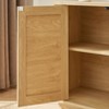 Sapphtopaz Modern TV Stand for TVs Entryway Table with Round Corner Storage Cabinet with Vertical Stripe for Living Room - 3 of 4