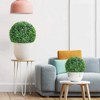 Outdoor Artificial Plant Boxwood, All-Year Green Round Hanging Topiary Ball,Sun Protection Faux Plant Decor Ball for Patio Garden Balcony Backyard - 2 of 4