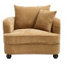 Chenille Accent Chair with Storage Ottoman, Upholstered Armchair Reaging Chair Barrel Chair - ModernLuxe - 4 of 4