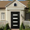 Lirago Fiberglass Front Doors 36x80in Brickmould Frosted Glass Contemporary Sound Insulation Right Hand Inswing Black Finish Vinyl Frame - 4 of 4