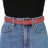 Allegra K Women's PU Leather Metal Buckle Skinny Hollow Grommet Waist Belts - 4 of 4