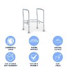 Emma and Oliver Ramsey Toilet Safety Rail for the Elderly with Height Adjustable Silver Steel Frame, Gray Padded Handles and Suction Cup Feet - 2 of 4