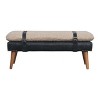 TiramisuBest Contemporary Bench in Silver Metal and Camel Faux Leather, 18.0"L Entryway Bench - 3 of 4