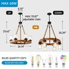 GDFStudio Rian Rustic Wooden Wagon Wheel Chandelier Ceiling Light with Seeded Glass Shade and Adjustable Chain - 3 of 4