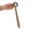 Unique Bargains Grace Arrow Grid Long Pearl Ribbon Hair Elastic Band Light Brown 1 Pc - 4 of 4