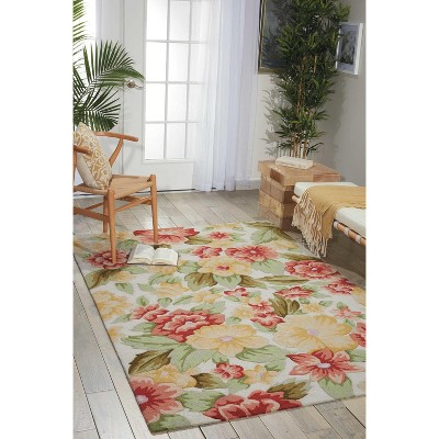 Handmade Cream Rectangular Easy-Care Synthetic Rug