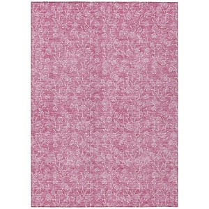 Blush And Ivory Floral Washable Indoor Outdoor Area Rug - 1 of 4